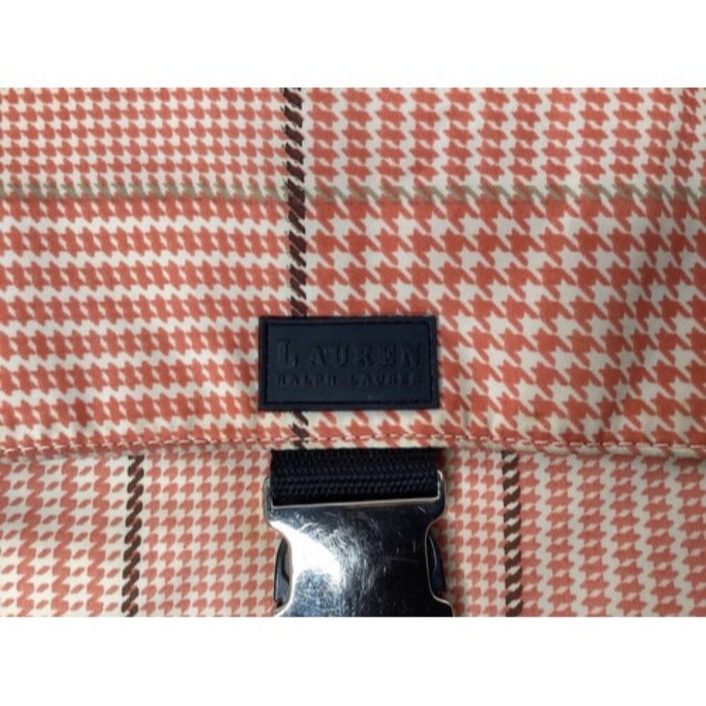 Vintage Ralph Lauren Crossbody Bag Purse Pink Houndstooth 4 Pockets - READ - Picture 2 of 7